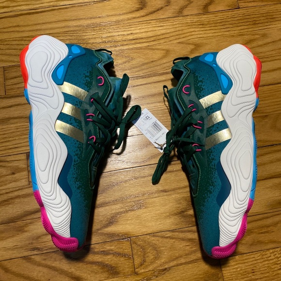 adidas Trae Young 3 Atlanta 1996 Olympics Team Green Men’s Sz 13.5 New No Box - Picture 2 of 8